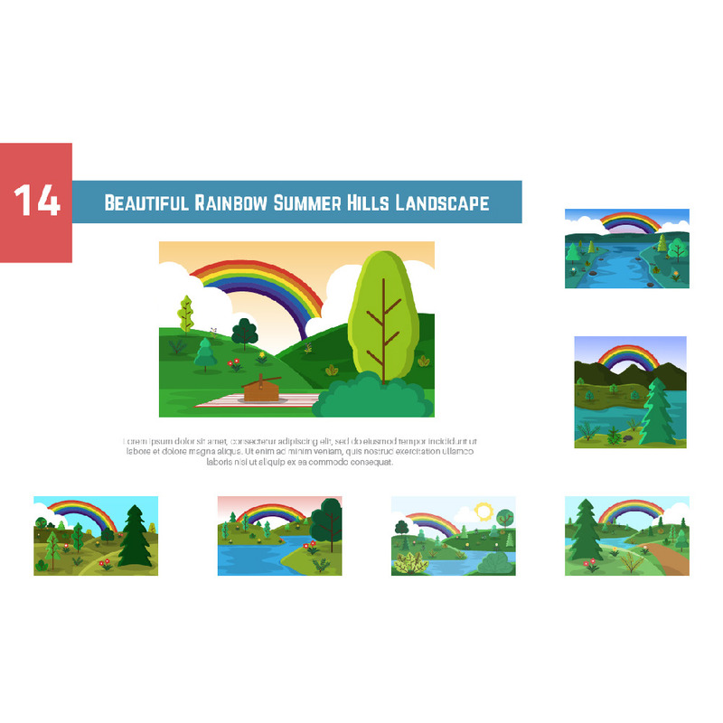14 härlig illustration för regnbågesommarkullar - Features Image 1