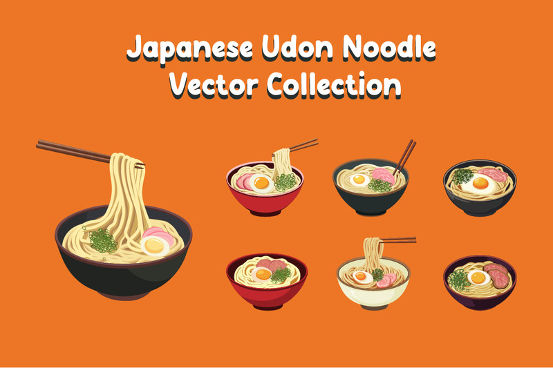 Japanische Udon-Nudel-Vektorsammlung - Eigenschaften Bild 1