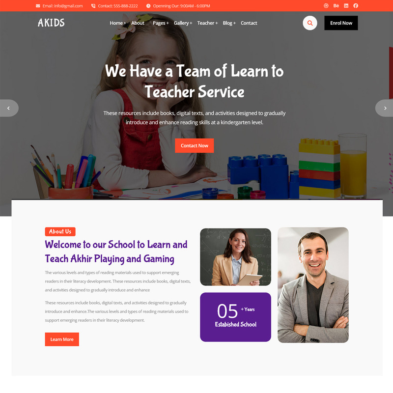 Akids - Kingdergarden School Website Template - Features Image 1