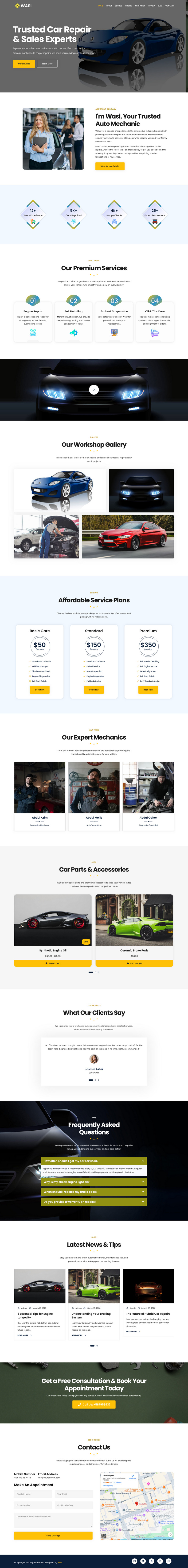 Wasi – Modelo HTML para Reparação Automotiva Profissional e Serviços Automóveis - Features Image 1