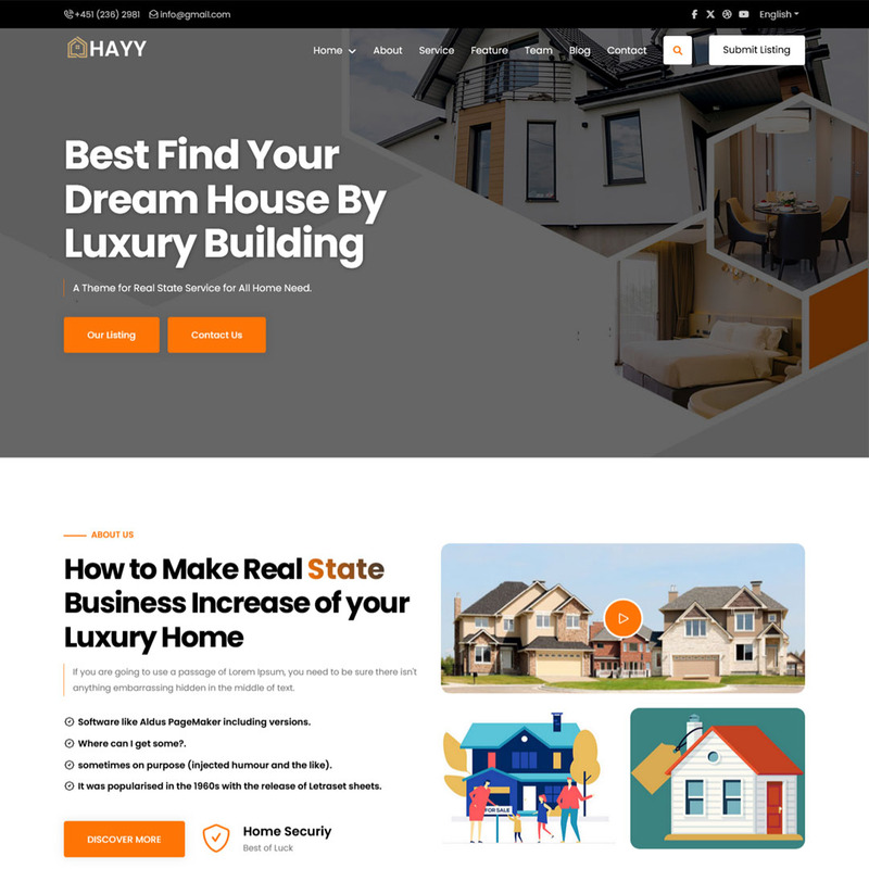 Hayy - HTML5-landingspaginasjabloon voor vastgoed en architectuur - Features Image 1