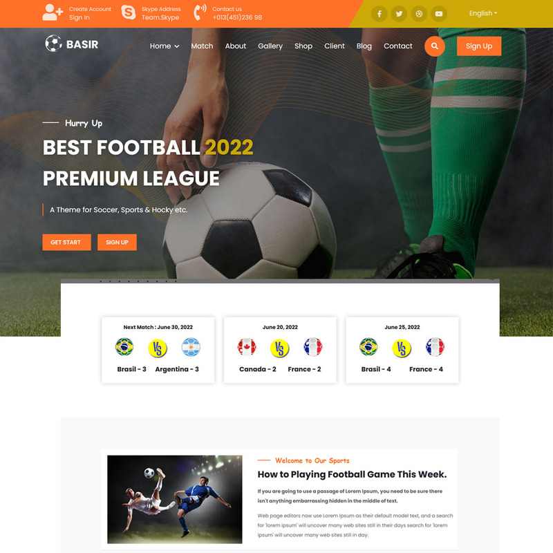 Basir - Scoccer Club & Sports-sjabloon voor bestemmingspagina's - Features Image 1