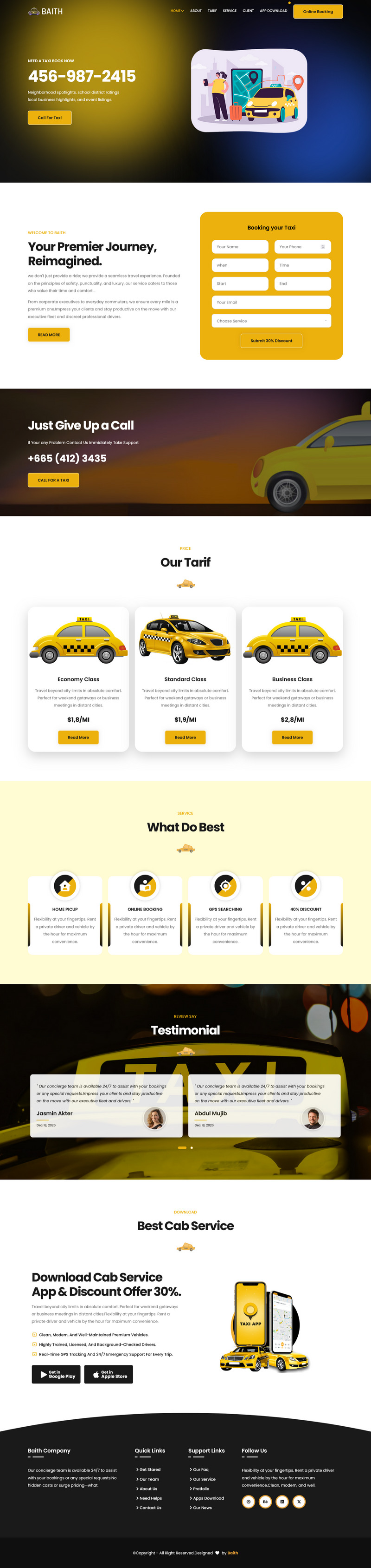 Baith - Taxi Service HTML5 Målsida Tema - Features Image 1