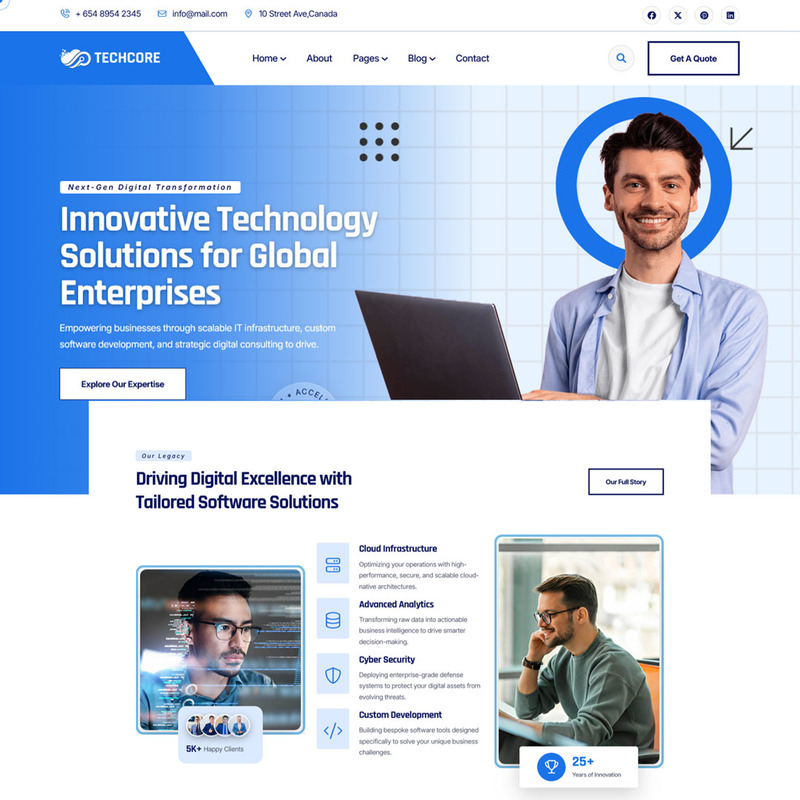 TechCore – IT Solutions & Technology Multipage HTML Template - Features Image 1