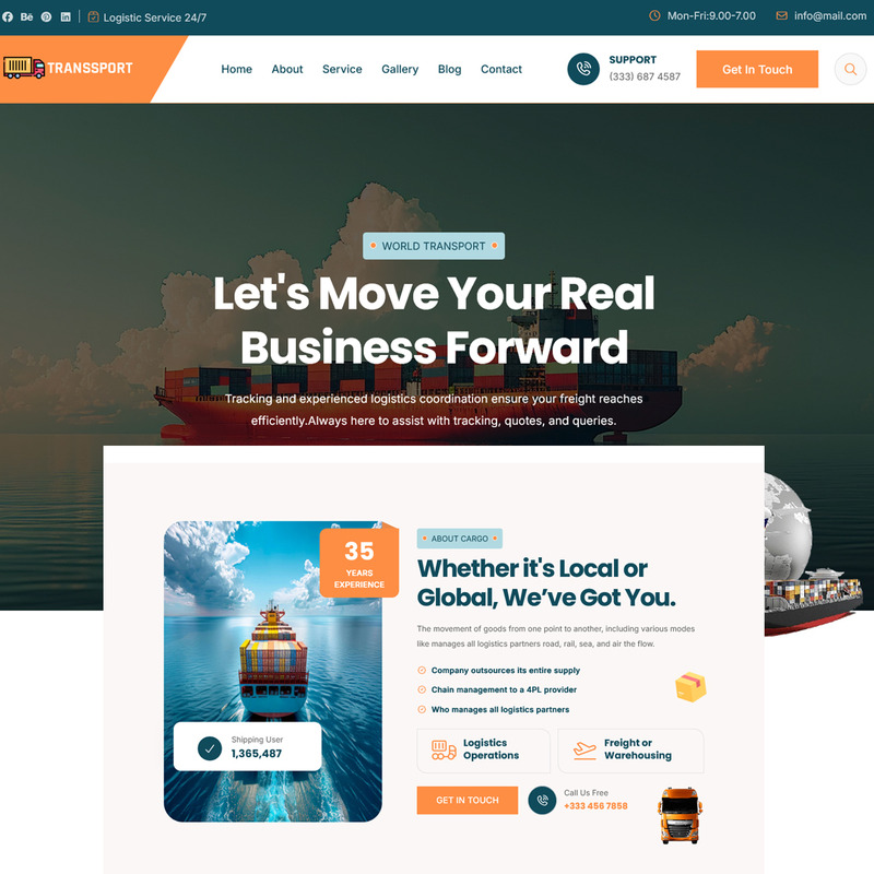 Transsport -  Moving & Transporation HTML Template - Features Image 1