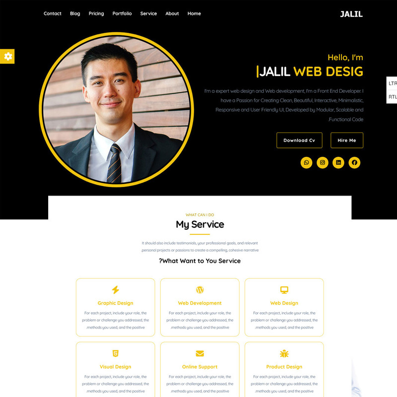 Jalil - Személyes portfólió céloldal sablon - Features Image 1