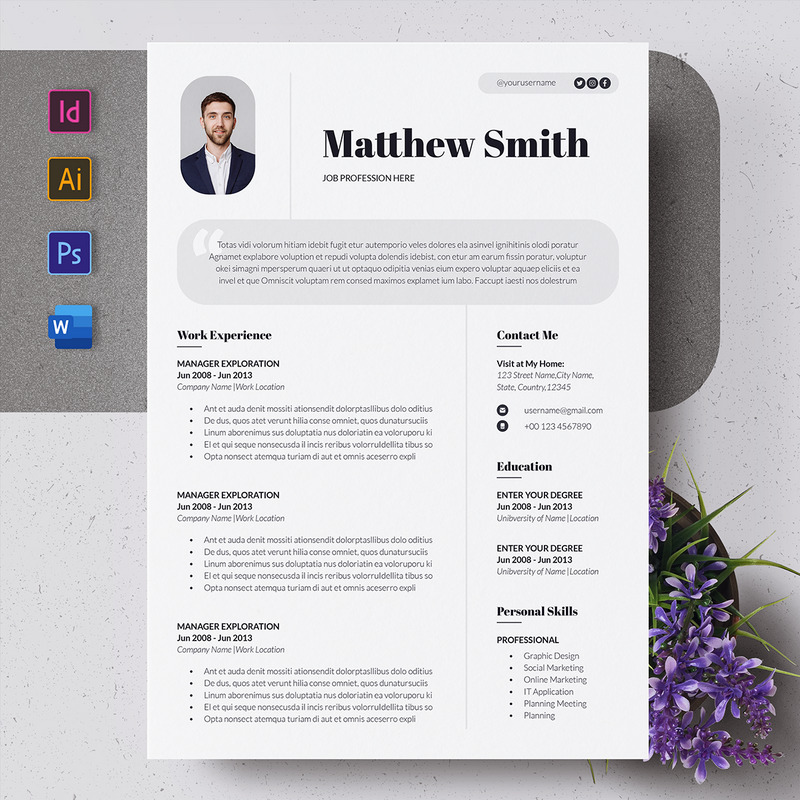 Curriculum moderno o modelli di CV - Caratteristiche Immagine 1