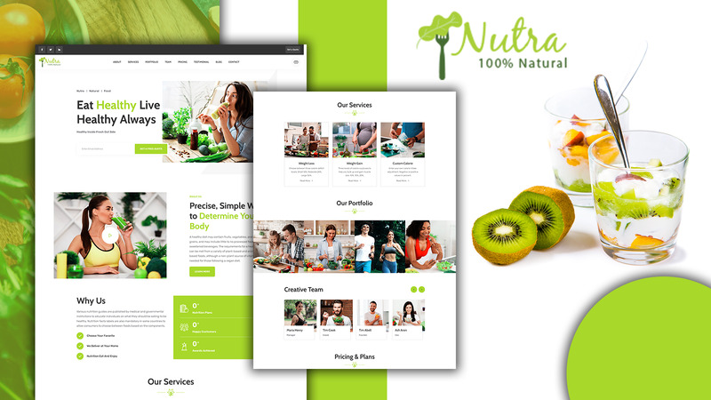 Nutra - Nutrition Services HTML5 Landing Page Template - Features Image 1