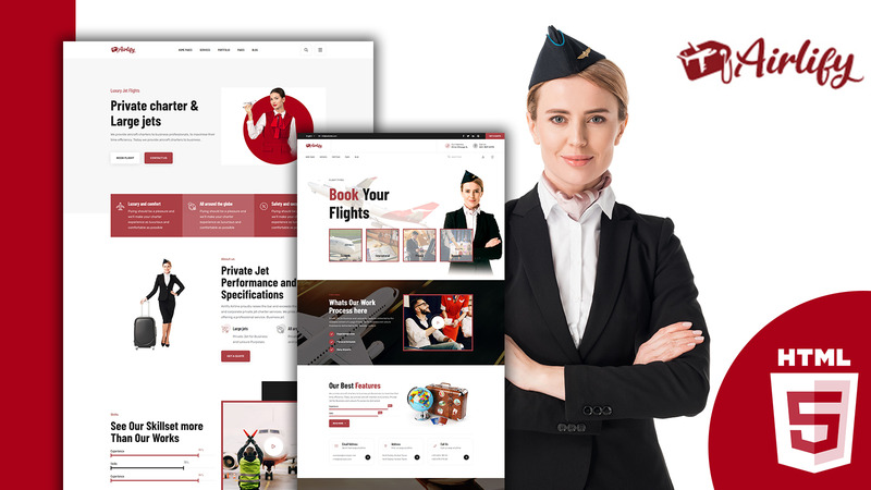 Airlify-航空服务HTML5网站模板 - Features Image 1