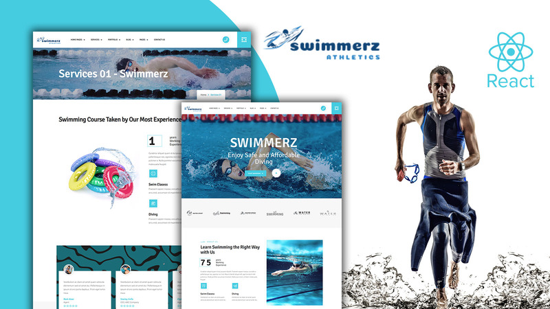 Swimmerz - Swimming Service React Template - Features Image 1