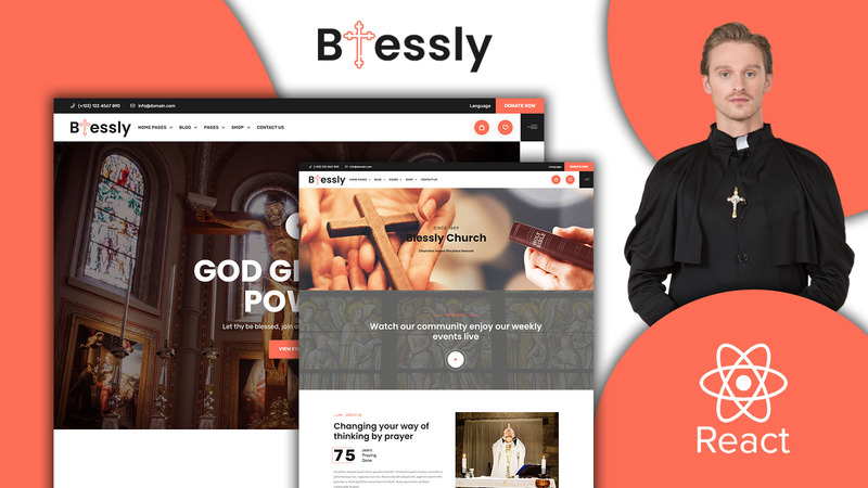 Blessly- Church and Donation React Template - Features Image 1