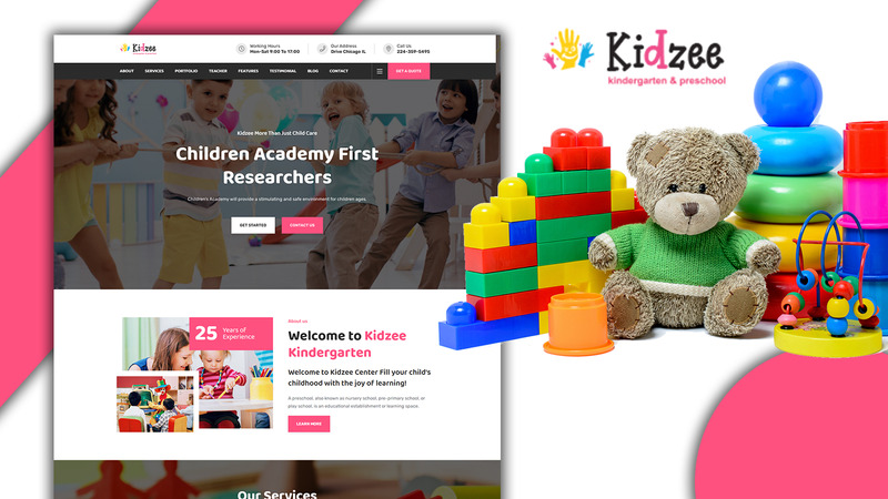 Kidzee - Kinder Garden HTML5 Landing Page Template - Features Image 1