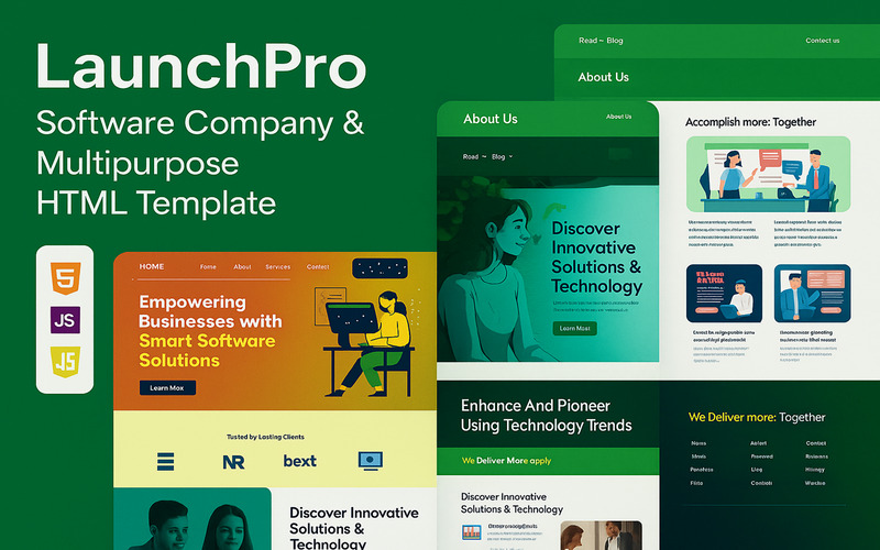 LaunchPro - розробник програмного забезпечення та багатоцільовий HTML-шаблон - Features Image 1