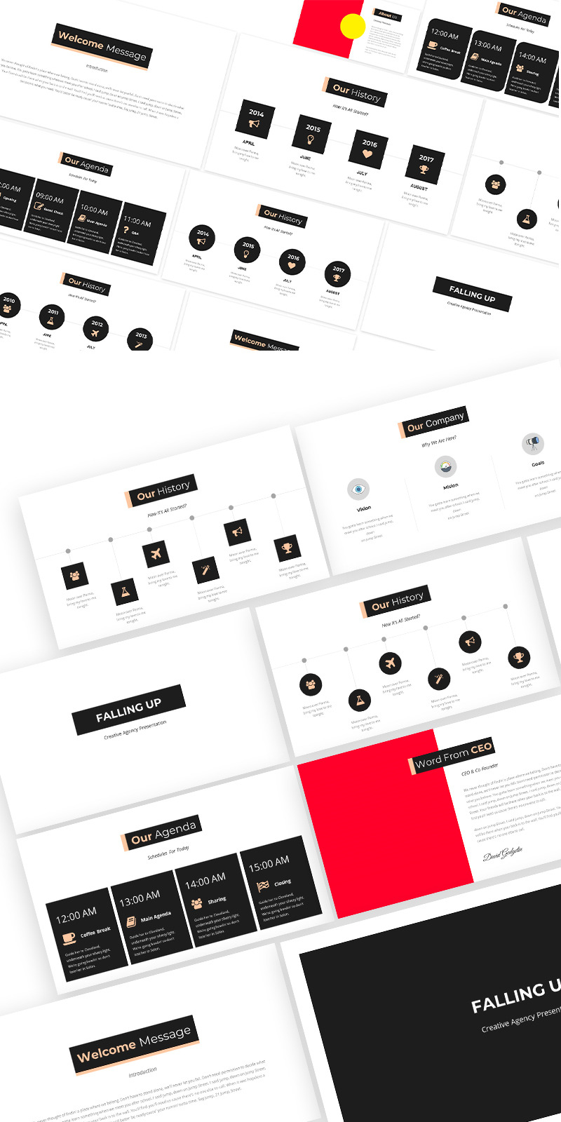 Falling Up Creative Powerpoint Template - Features Image 1