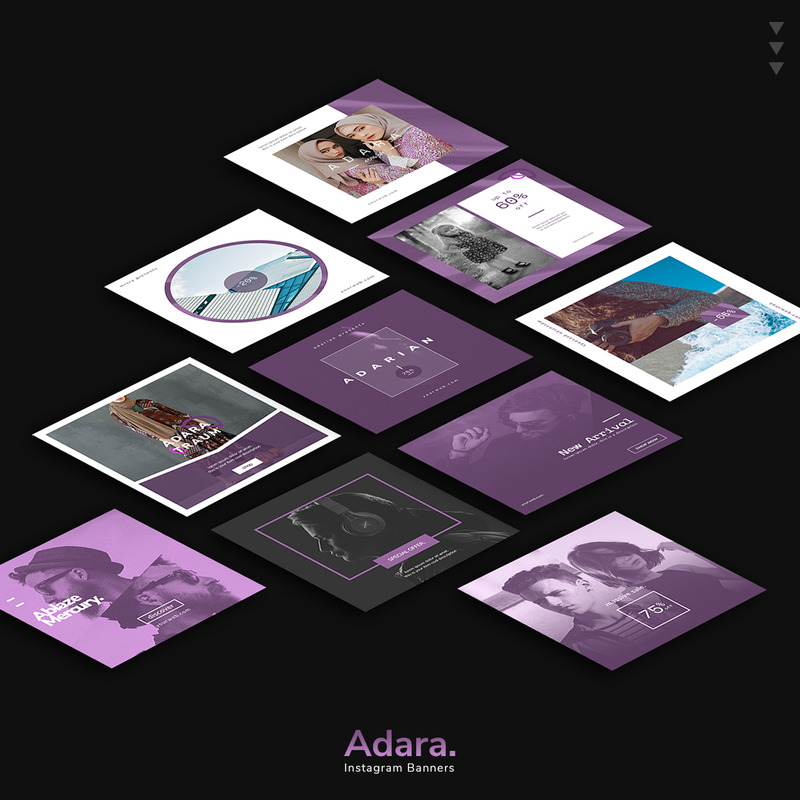 Adara - 10 PSD Banner Templates for Social Media - Features Image 1