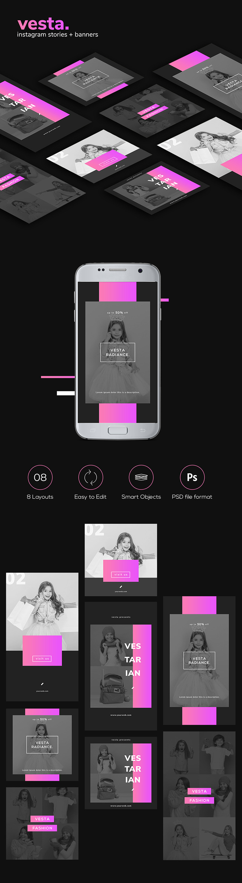 Vesta-Instagram横幅和Instagram故事社交媒体的PSD模板 - Features Image 1