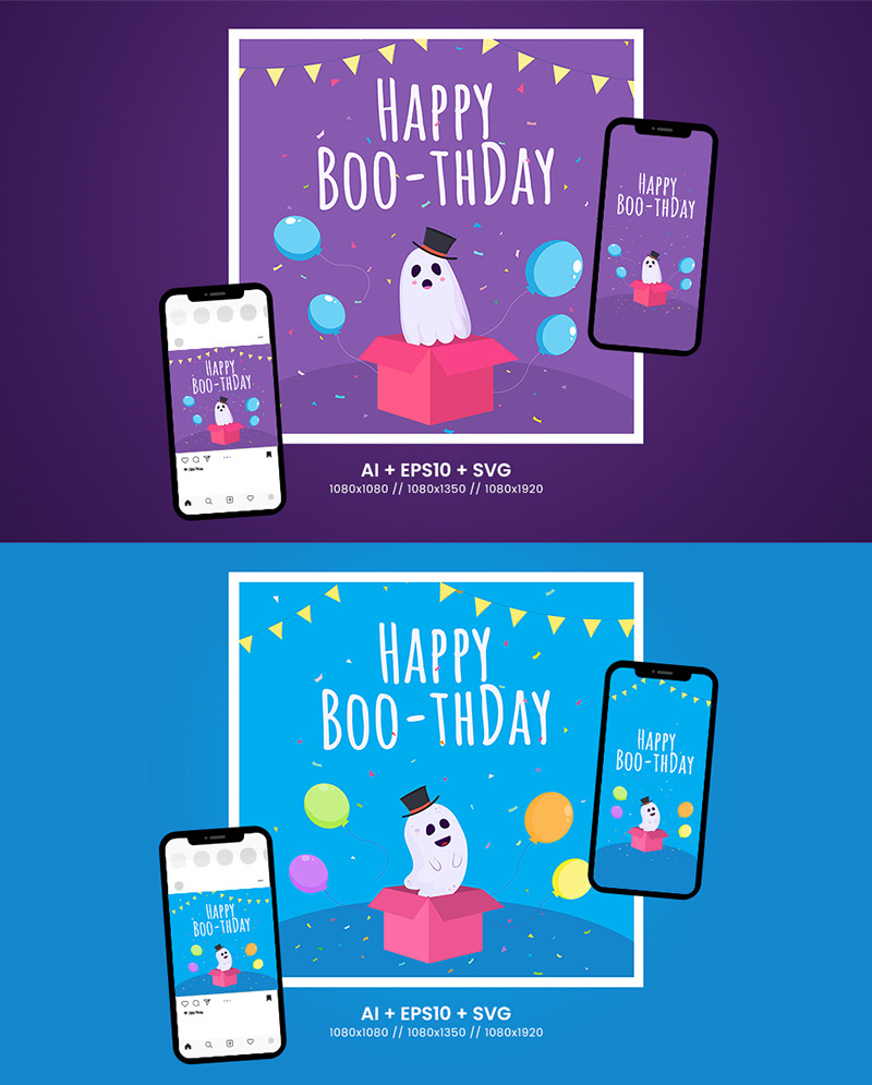Happy Boothday - Banner Templates for Social Media to celebrate child's birthday - Features Image 1