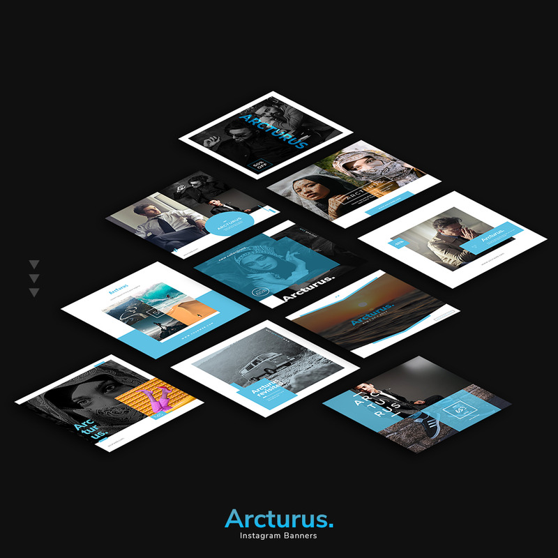 Arcturus - 10 PSD Banner Templates for Social Media - Features Image 1