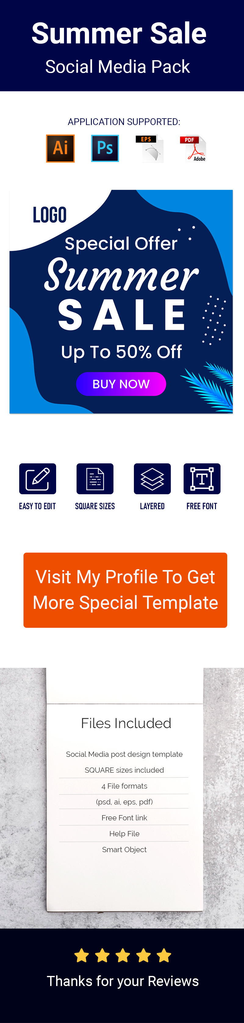 Social Media Summer Sale Banner Design - Features Image 1