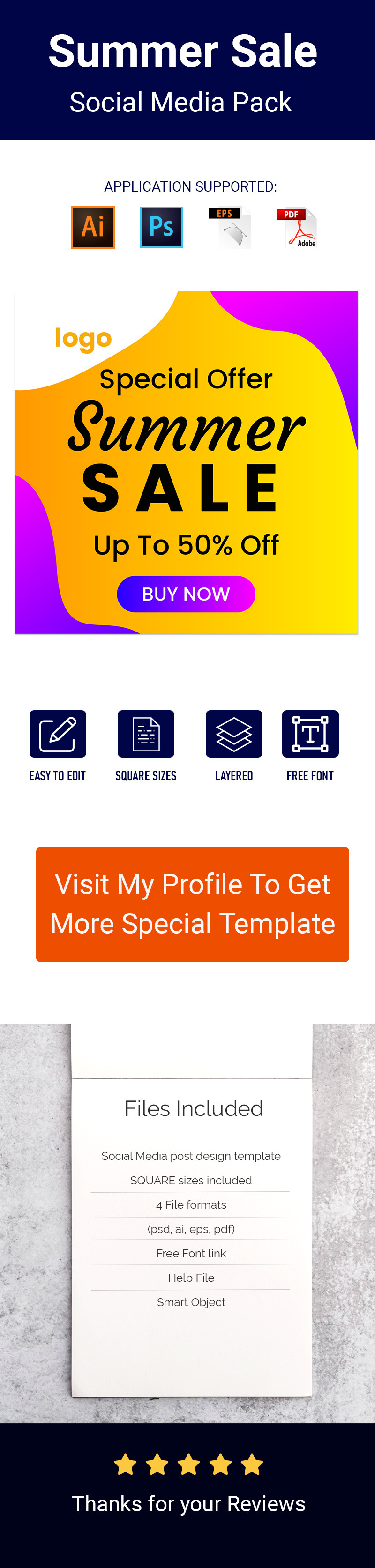 Summer Sale Social Media Ad Banner Design - Features Image 1