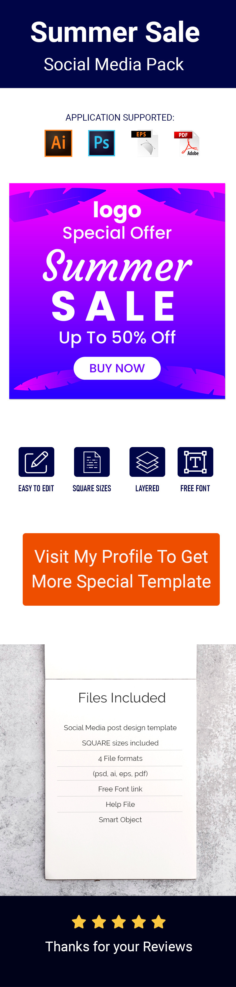 Summer Sale Social Ad Banner Vector Background Design - Features Image 1