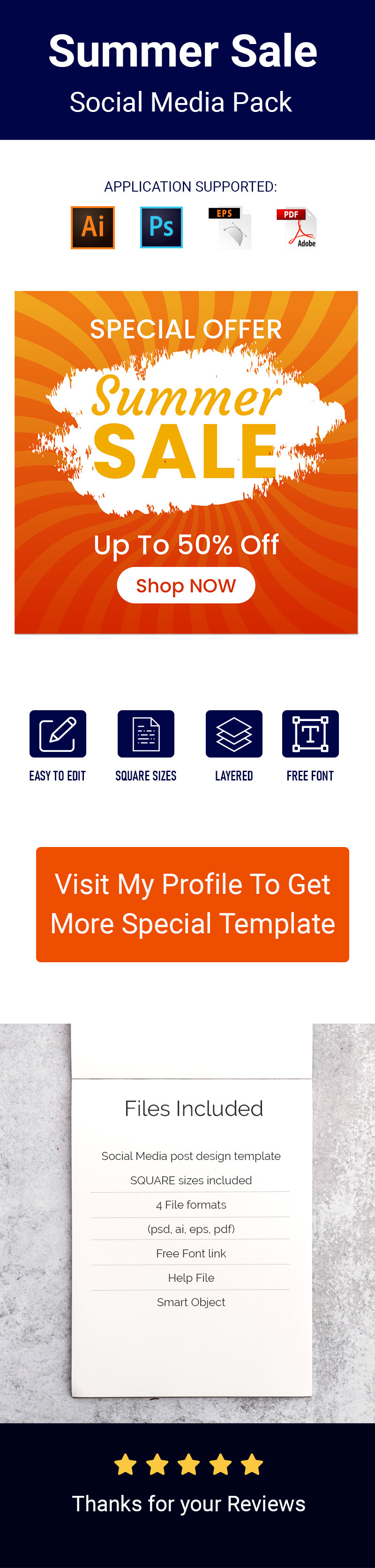 Social Media Summer Sale Internet Banner Design - Features Image 1