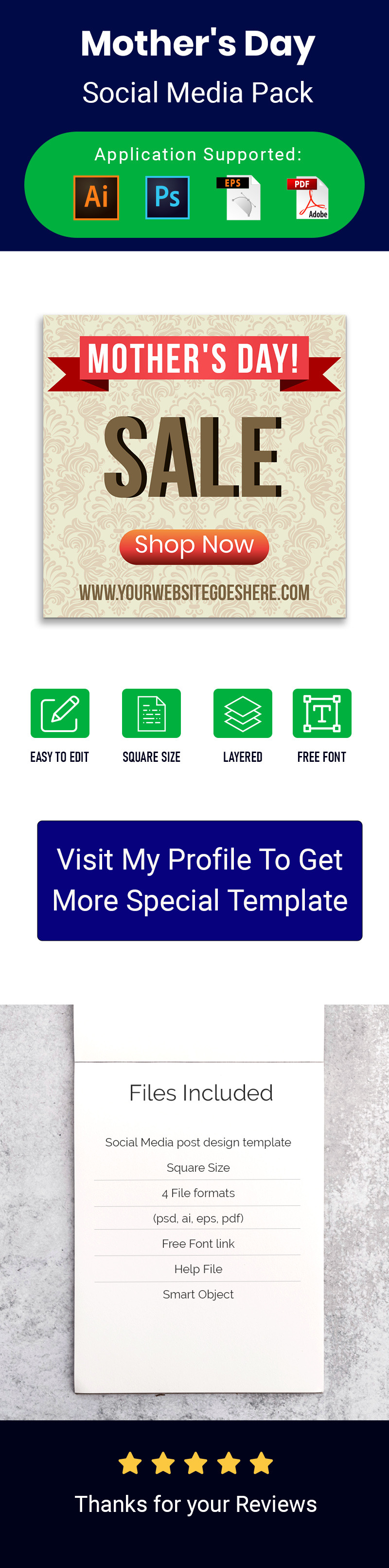 Mothers Day Banner Design - Features Image 1