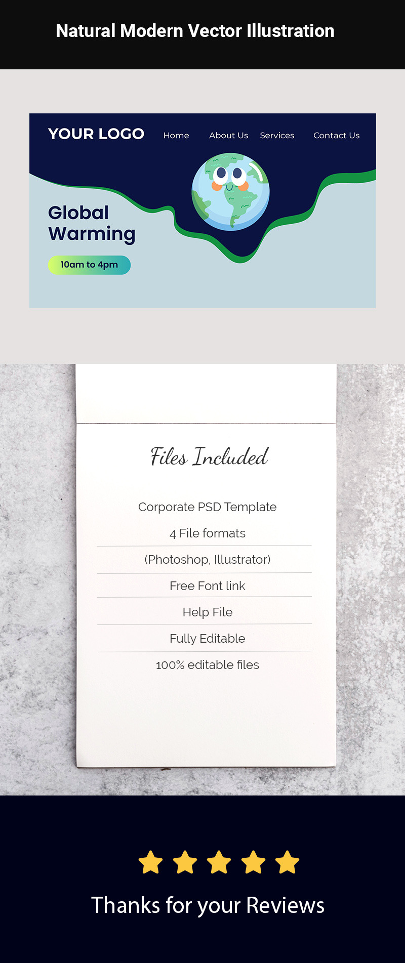 Naturlig modern mobilvektorillustration mobilwebbplats - Features Image 1