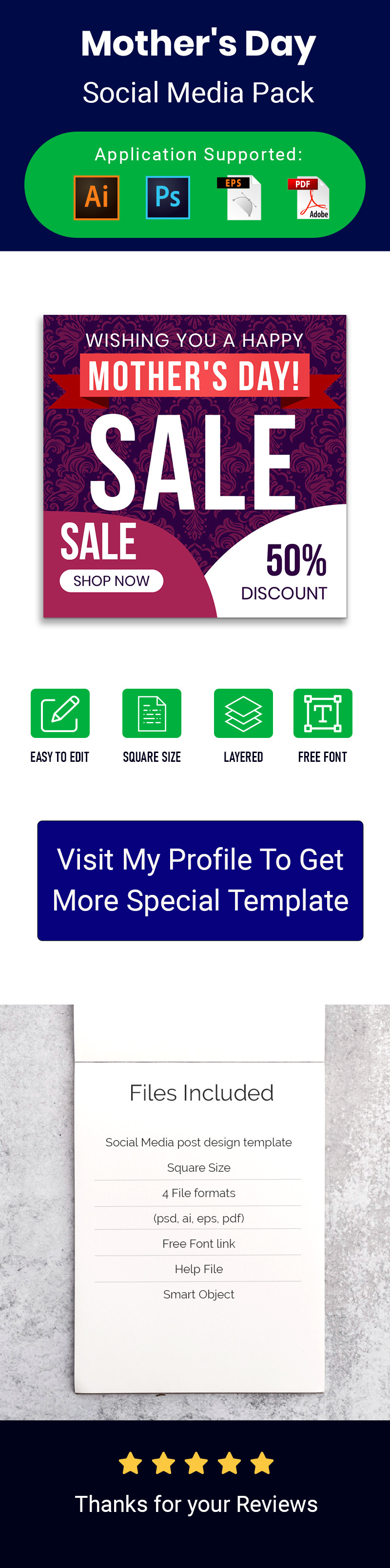 Mothers Day Super Sale Banner Design - Features Image 1