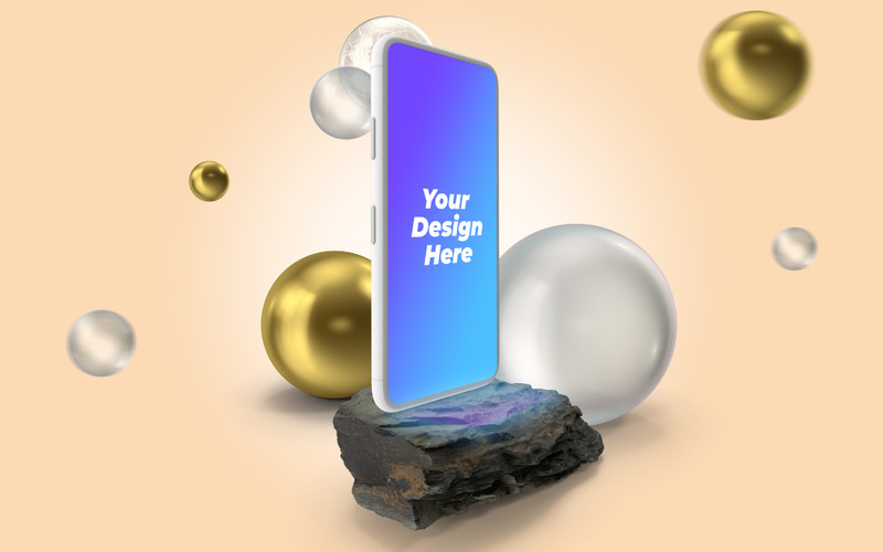 Mockup PSD per telefono in argilla 3D digitale 02 - Caratteristiche Immagine 1