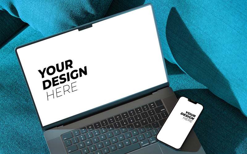 Modelo PSD de maquete de laptop e smartphone - Features Image 2