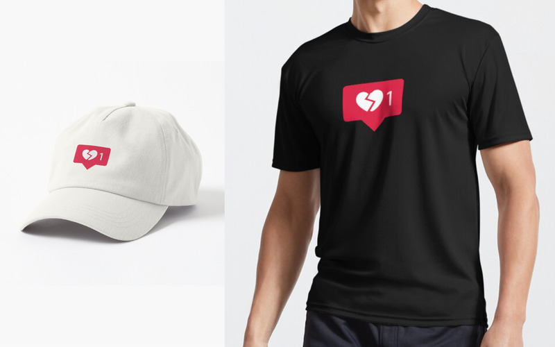 Instagram Unlike Heartbreak Icon T-shirt Design Template - Features Image 2