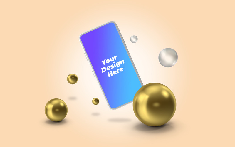 Mockup PSD per telefono in argilla 3D digitale 01 - Caratteristiche Immagine 1
