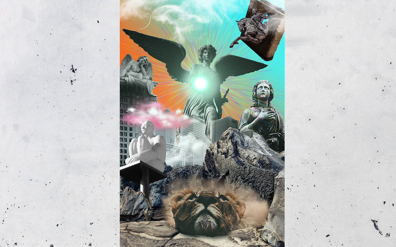 Collage art szürreális design póló - Features Image 2