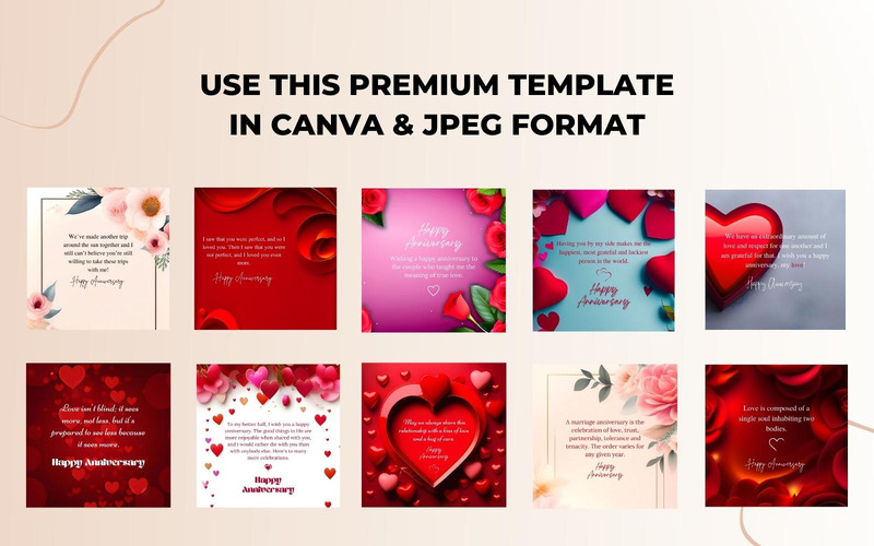 Canva Premium-Vorlagen für Jubiläumsbeiträge und Zitate - Eigenschaften Bild 1