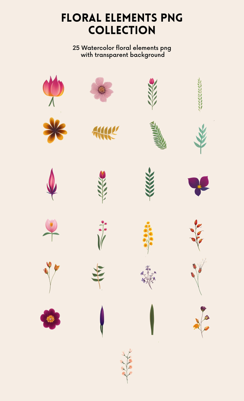 183+ PNG-Sammlung von Blumen und floralen Elementen - Eigenschaften Bild 7