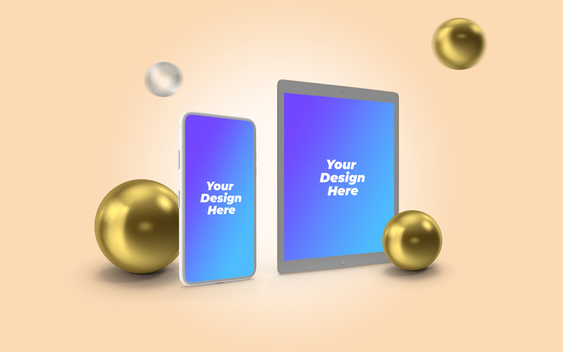 3D Mobile And Tab Scene PSD Mockup Set - Features Image 10