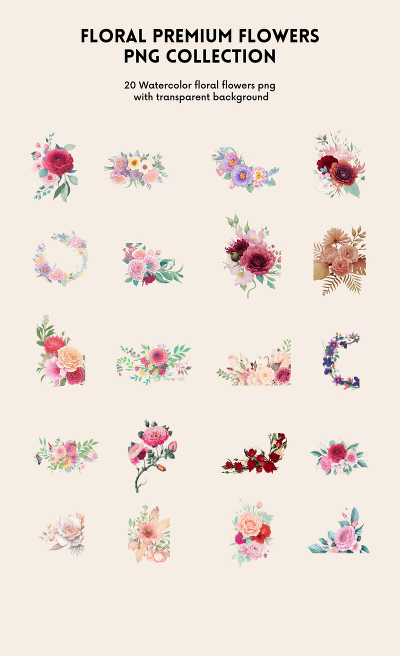 183+ PNG-Sammlung von Blumen und floralen Elementen - Eigenschaften Bild 4