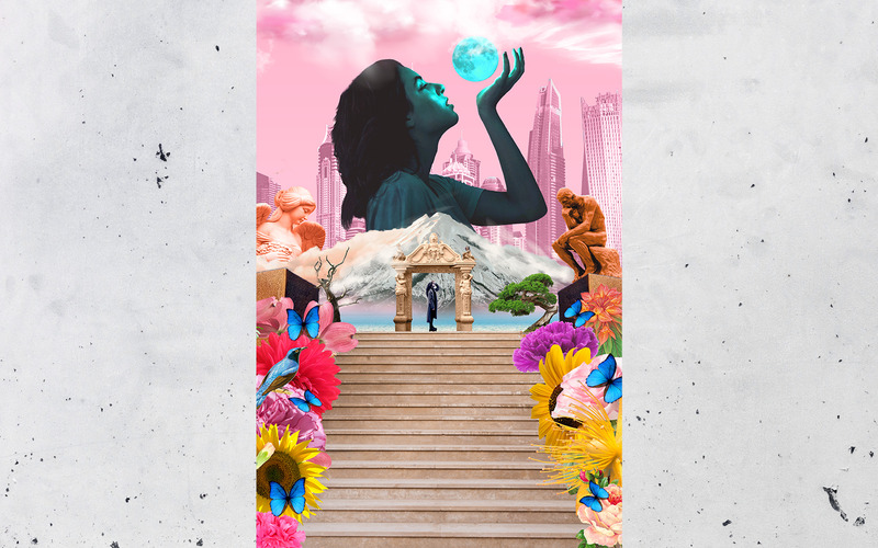 Collage art surreal Digital Design T-Shirt - Features Image 2