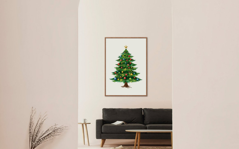 55 Akwarela Choinka Clipart - Obraz funkcji 2