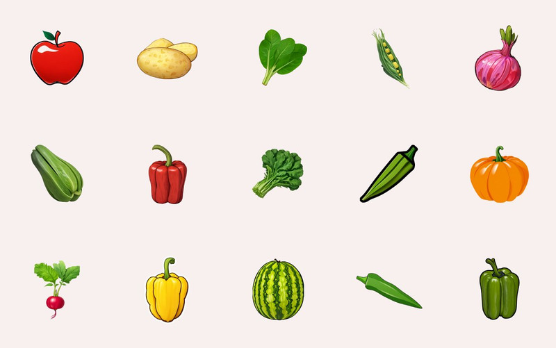 60 Fruits and Vegetables PNG Clipart - Features Image 5