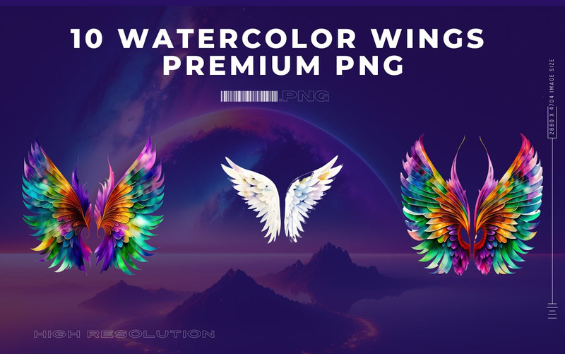 Ali dell'acquerello Premium PNG - Caratteristiche Immagine 1