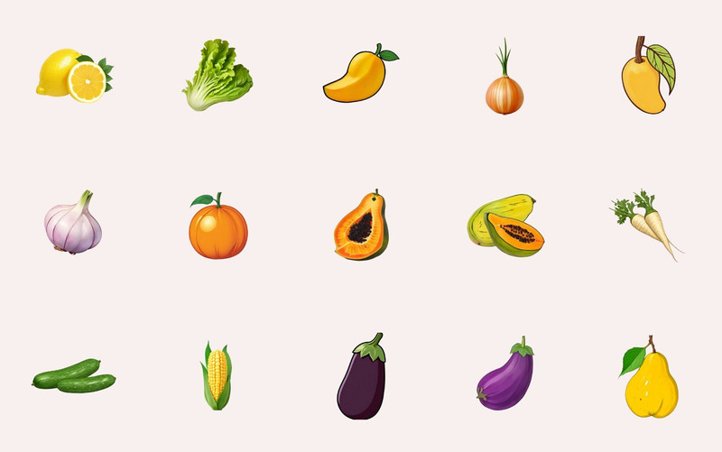 60 Fruits and Vegetables PNG Clipart - Features Image 8