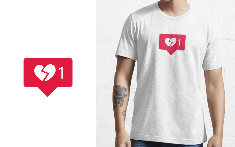 Instagram Unlike Heartbreak Icon T-shirt Design Template - Features Image 1
