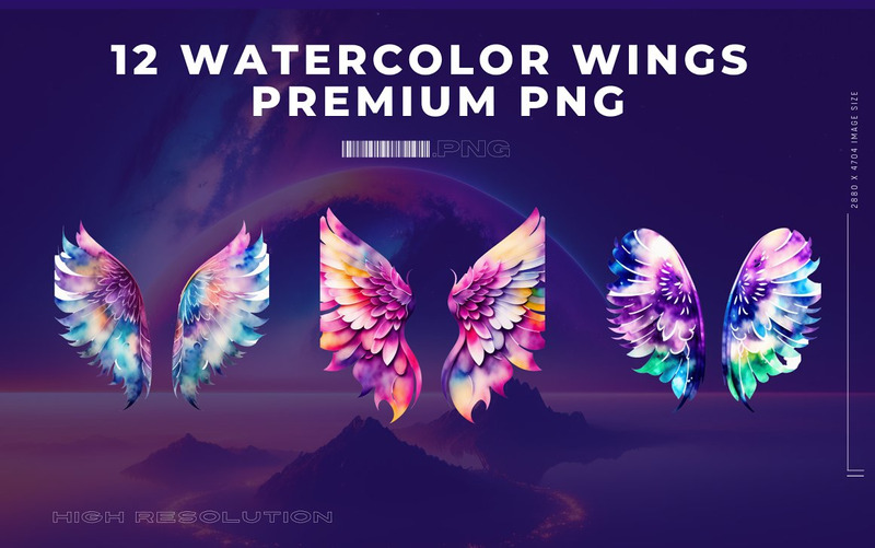 Aquarelle Des Ailes Image PNG Premium - Caractéristiques de l’image 4