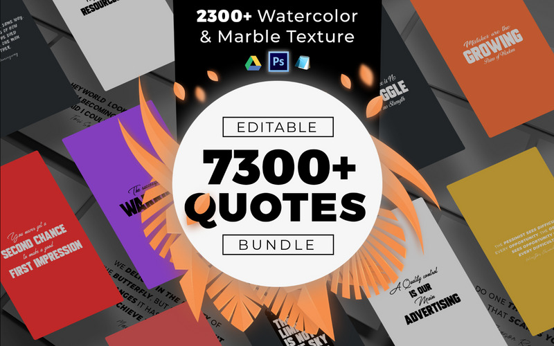 7300 Quotes and Textures Bundle - Modèle d'identité d'entreprise - Caractéristiques de l’image 1