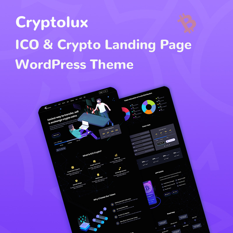 Cryptolux - ICO & Crypto Landing Page WordPress Theme - Features Image 1