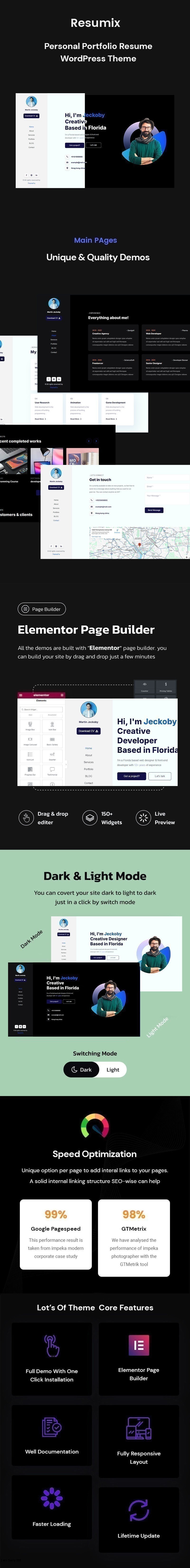 Resumix - Personal Portfolio WordPress Theme - Features Image 1