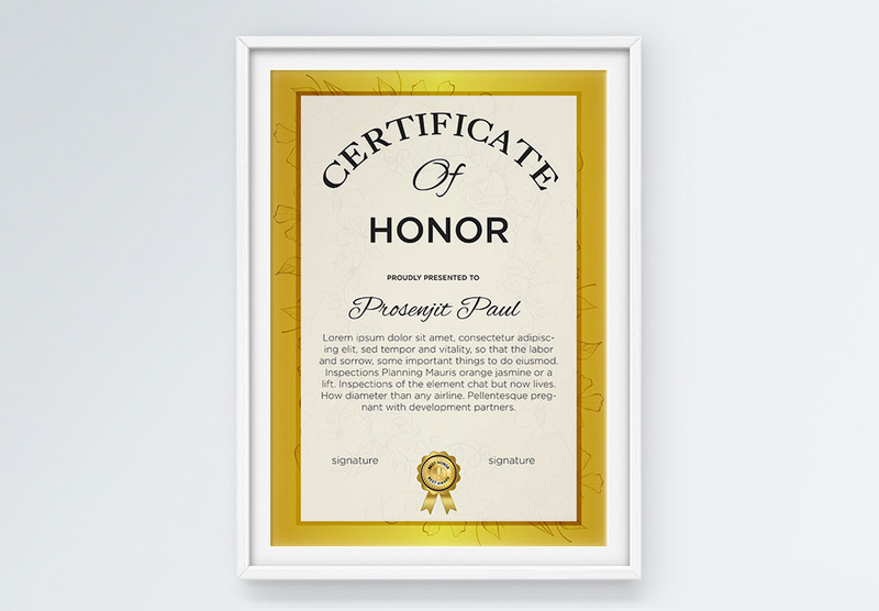 Vertical Honor Certificate With Floral Background - Features Image 2