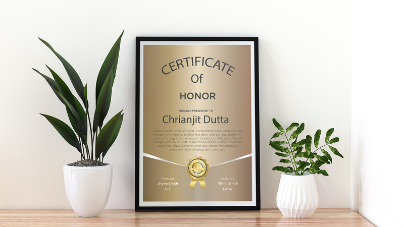 Certificado de honor de oro creativo - Características Imagen 1